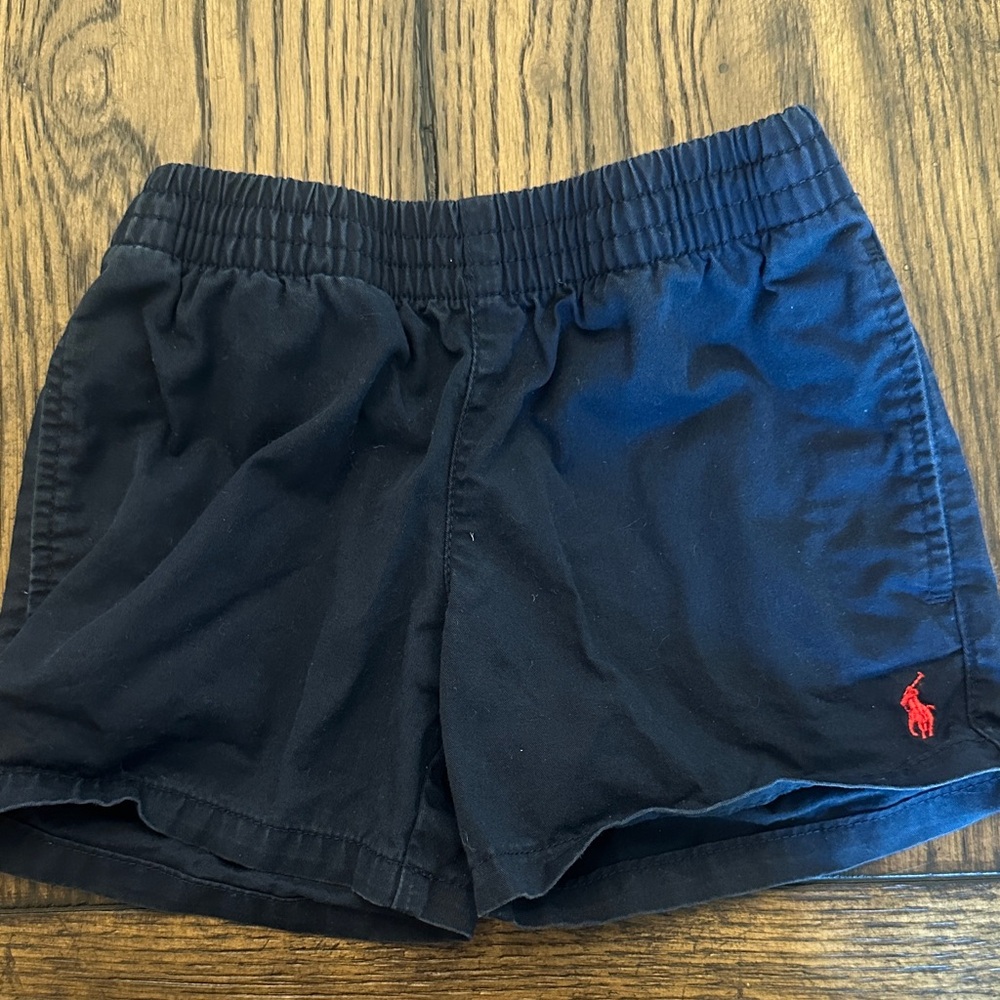 Navy Blue Shorts with Red Polo Logo